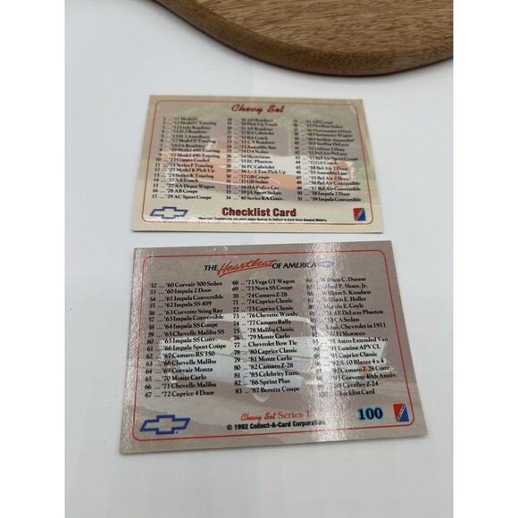 1992 Collect-A-Card Chevy Set -Series 1-Replacement/starter set-NOT COMPLETE - Picture 4 of 11